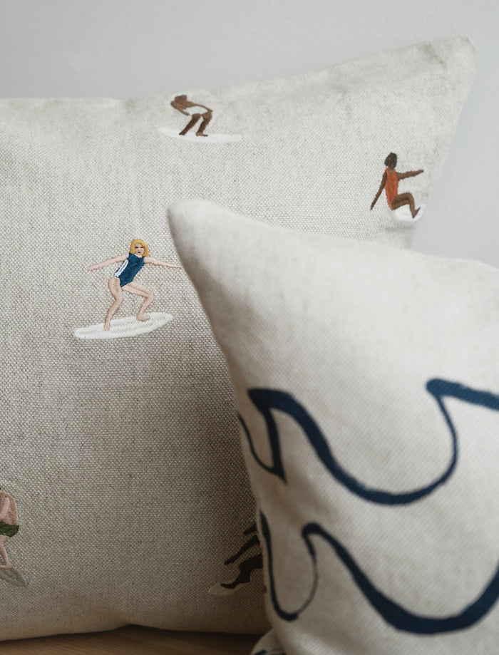 SURFERS EMBROIDERED CUSHION COVER