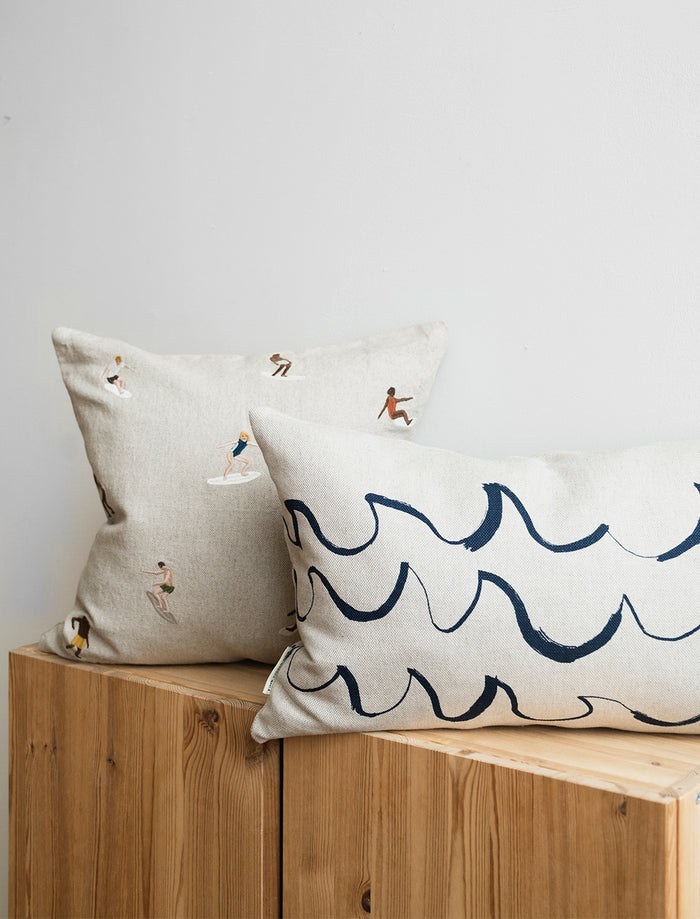 SURFERS EMBROIDERED CUSHION COVER