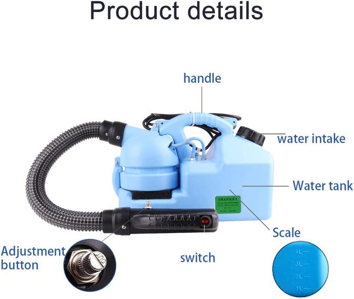 SWANSOFT ULV Fogger Machine, Electric Atomizer Sprayer, Portable Foggers for Home Indoor - 1.85 Galon