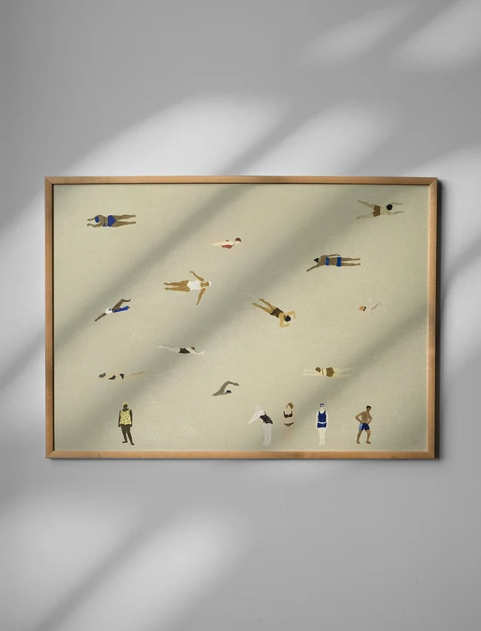 SWIMMERS POSTER, SAND - 50x70 cm