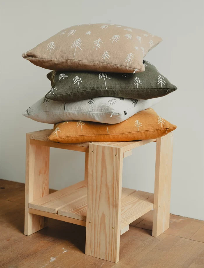 TALL EMBROIDERED CUSHION COVER, BROWN