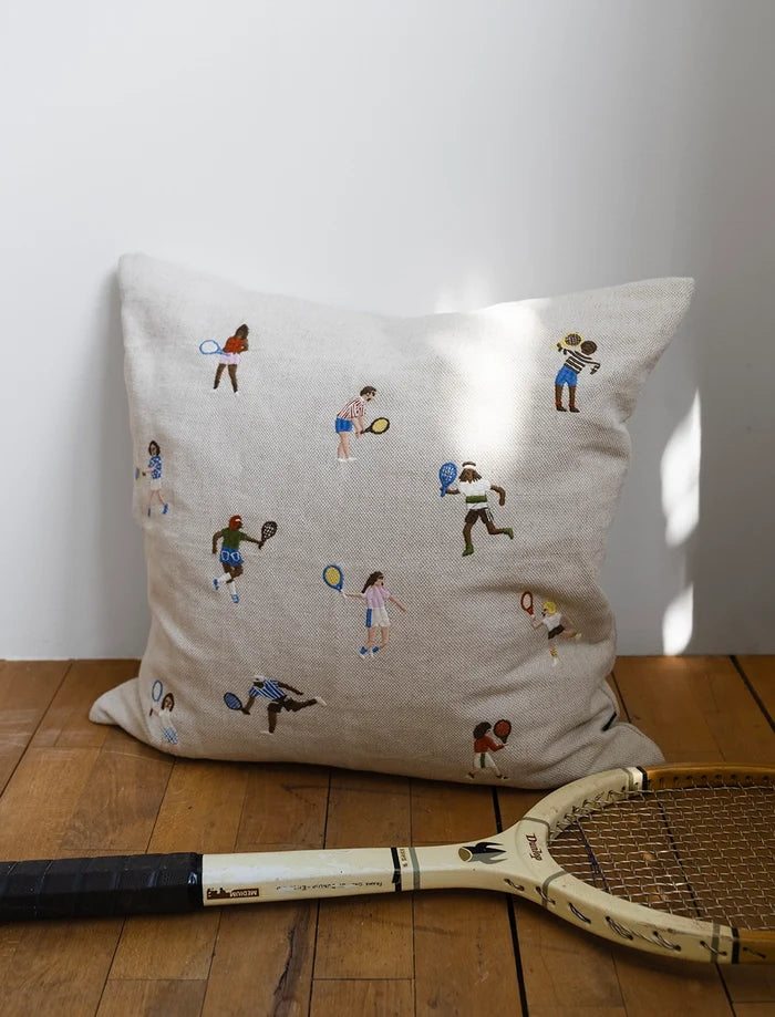 TENNIS EMBROIDERED CUSHION COVER