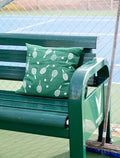 TENNISRACKET EMBROIDERED CUSHION COVER, GREEN