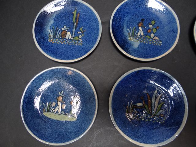 Tlaquepaque RARE Blue Cups and Saucers