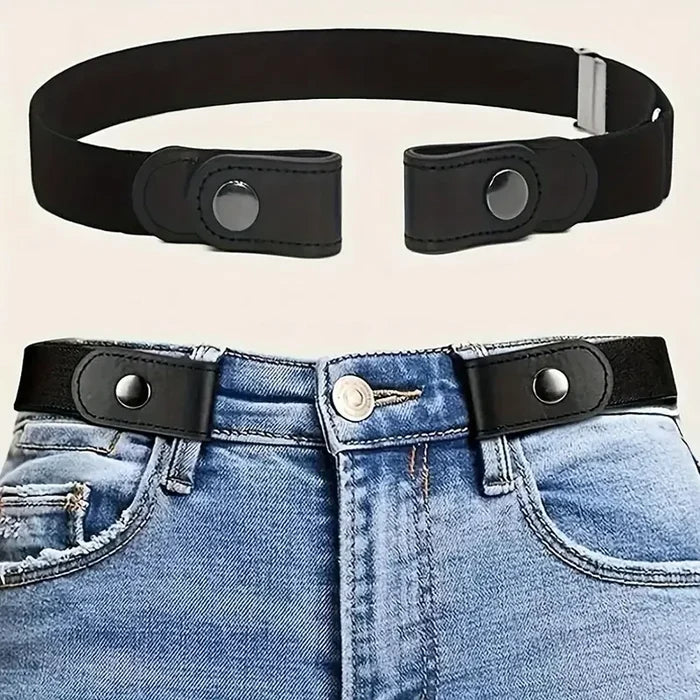 Home Sweet Home traceless elastic belt with invisible stretch waistband, suitable for men and women, shown in black.