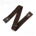 Traceless elastic belt with invisible stretch waistband for men and women, shown in close-up view.