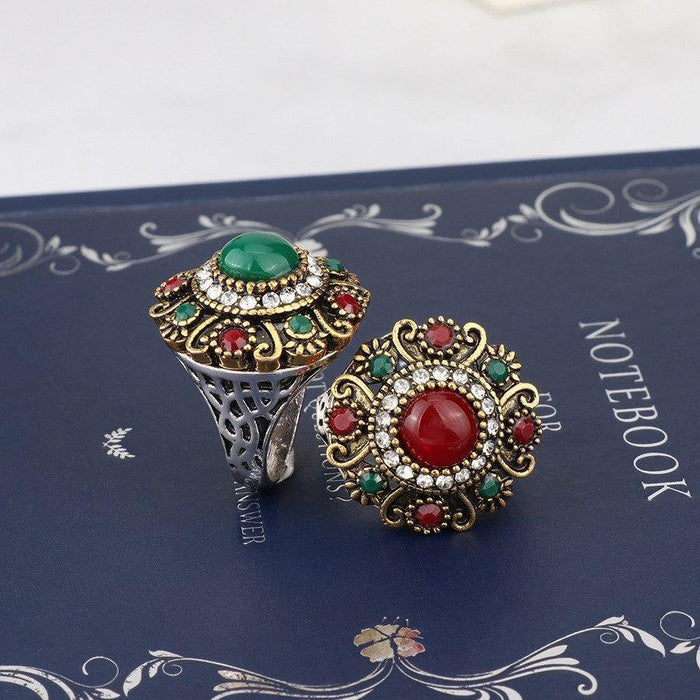 Unique Vintage Wedding Turkey Crystal Jewelry Rhinestone Ring - hiblings