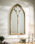 Recycled Iron & Glass Mirror - Vienne Pointed Arch Window Mirror 105cm x 56cm