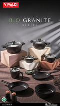 Vivaldi - Bio Granite Cookware Set with Stainless Steel Lids - 13 Pieces