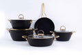 Vivaldi - Lidya Diamond - 9-Piece Cookware Set - Dark Blue