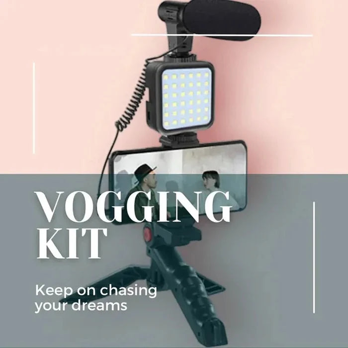 Vlogging Tripod with Microphone & LED - iamlazy.store