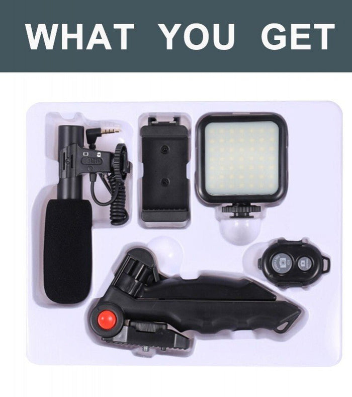 Vlogging Tripod with Microphone & LED - iamlazy.store