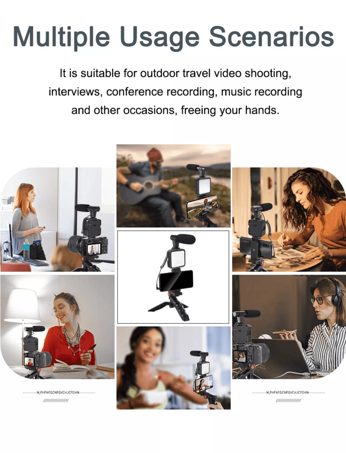 Vlogging Tripod with Microphone & LED - iamlazy.store