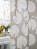 WATER LILIES LINEN FABRIC BY THE METRE, SAND