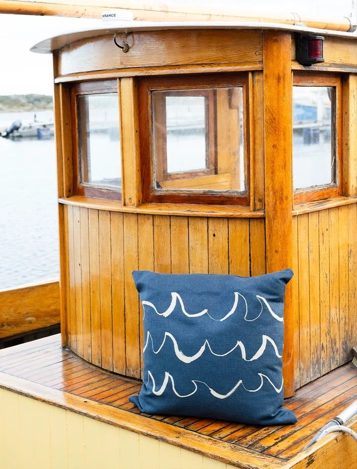 WAVE CUSHION COVER, BLUE