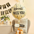 We Will Miss You Balloon - Cream & Black Round Retirement Balloon - Farewell Helium Balloon - Leaving Job Balloon - 22" - Jolie Fete UK