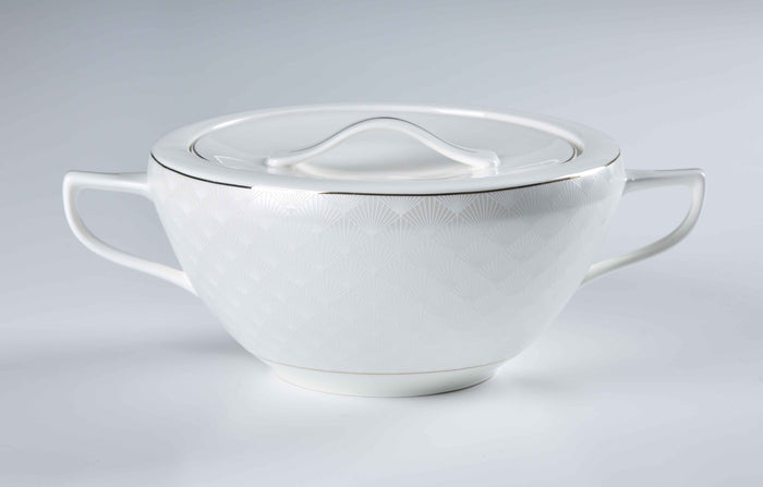 WHITE & GOLD SYMPHONY - 60 PIECE DINNER SET FOR 6 PEOPLE - FREYA - B24-002