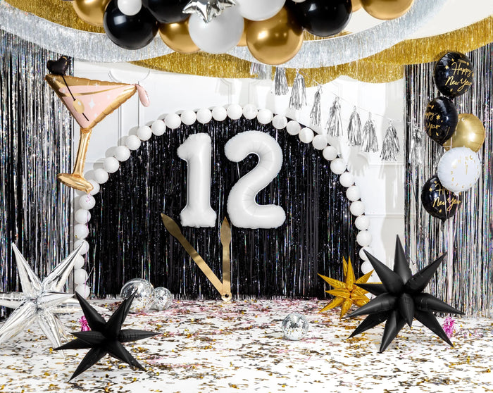 White Number 4 Balloon 86cm / 34" - Large Matt White Foil Mylar Digit - 40th Birthday Balloon - 4th - Anniversary Party Supplies - Jolie Fete UK