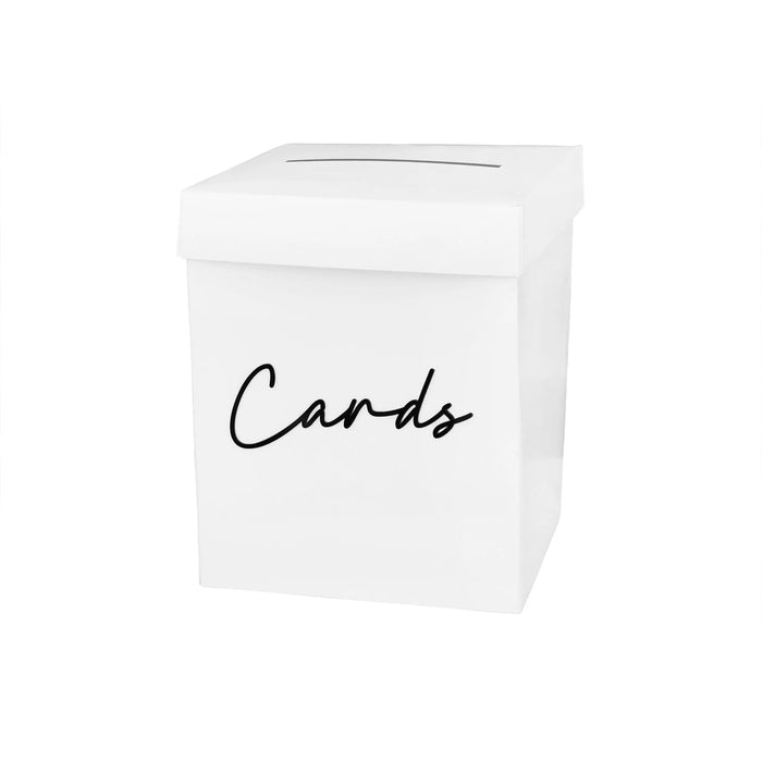 White Wedding Card Box - Black 3D Acrylic Lettering Club Green