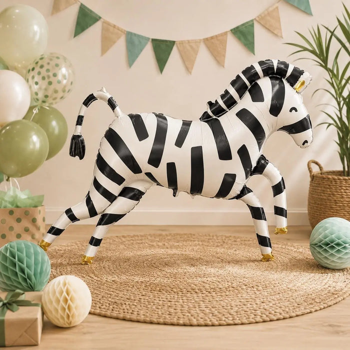 Zebra Balloon - Safari Birthday Decor - Giant Foil Balloon - Jungle Animal Balloons - Wild One Party -Kids Party Balloon - Jolie Fete UK