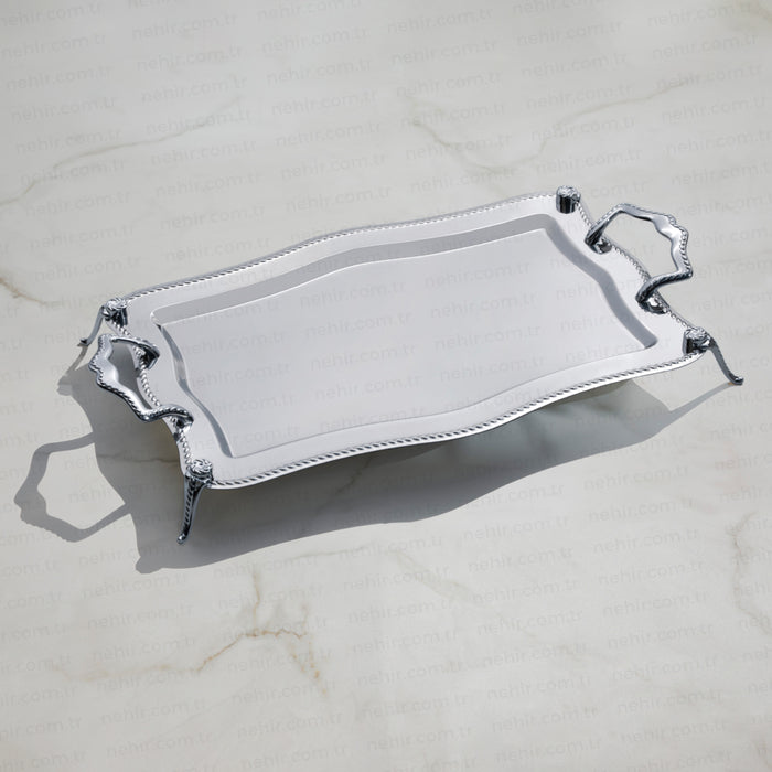 ZINCIR WITH LEG MIRROR FINISH - TRAY SET - 2-PIECE